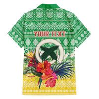 Personalised Malampa Joyeux Noel Family Matching Off Shoulder Short Dress and Hawaiian Shirt Proud To Be a Ni-Van Sand Drawing Art LT9 - Polynesian Pride
