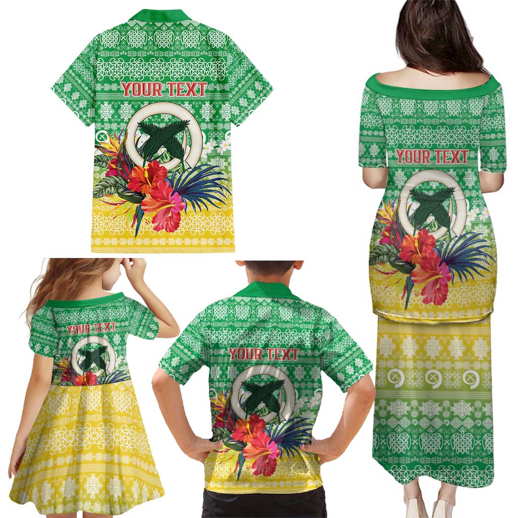 Personalised Malampa Joyeux Noel Family Matching Puletasi and Hawaiian Shirt Proud To Be a Ni-Van Sand Drawing Art LT9 - Polynesian Pride
