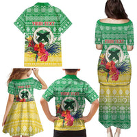 Personalised Malampa Joyeux Noel Family Matching Puletasi and Hawaiian Shirt Proud To Be a Ni-Van Sand Drawing Art LT9 - Polynesian Pride