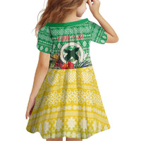 Personalised Malampa Joyeux Noel Family Matching Short Sleeve Bodycon Dress and Hawaiian Shirt Proud To Be a Ni-Van Sand Drawing Art LT9 - Polynesian Pride