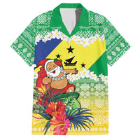 Personalised Malampa Joyeux Noel Family Matching Short Sleeve Bodycon Dress and Hawaiian Shirt Proud To Be a Ni-Van Sand Drawing Art LT9 Dad's Shirt - Short Sleeve Lime - Polynesian Pride