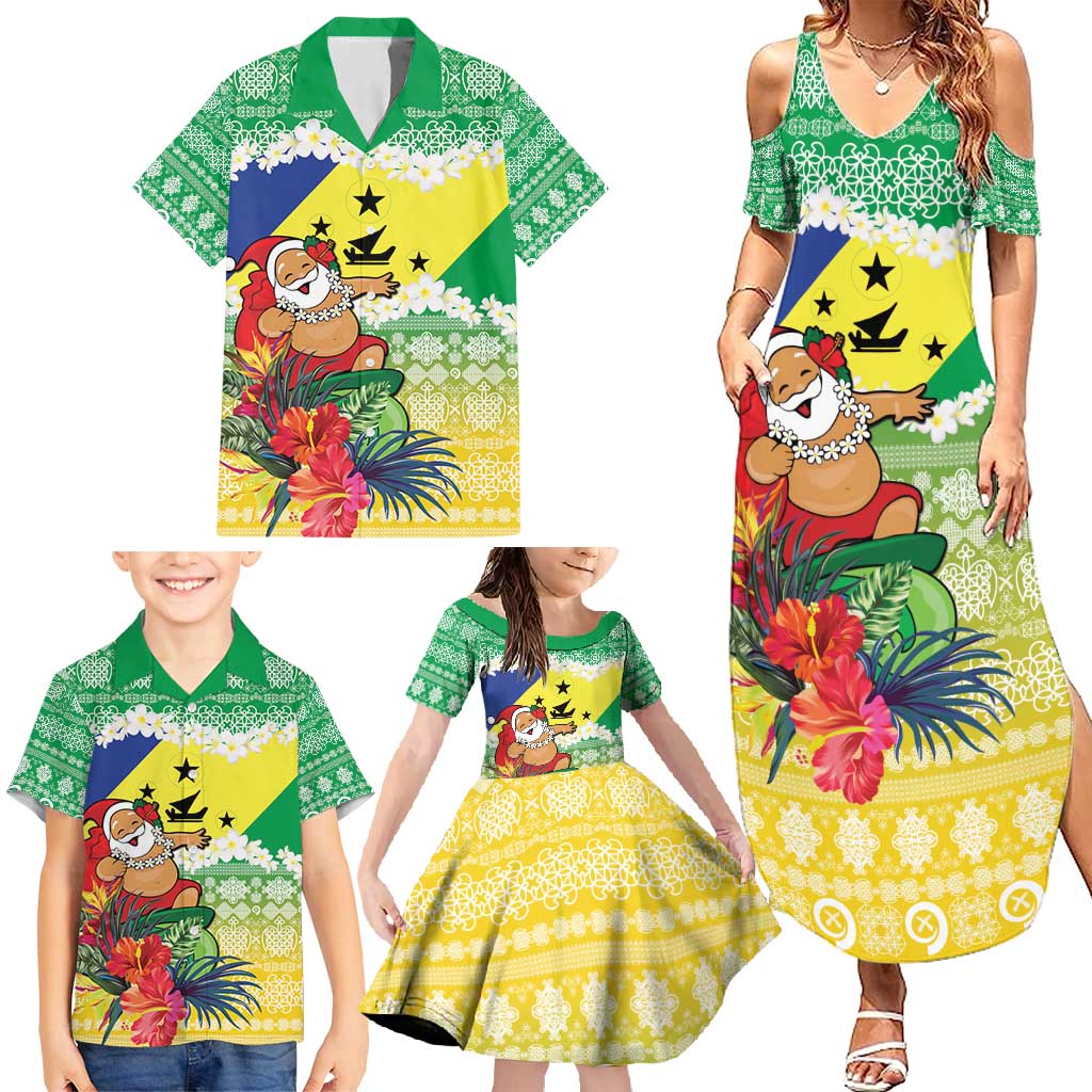 Personalised Malampa Joyeux Noel Family Matching Summer Maxi Dress and Hawaiian Shirt Proud To Be a Ni-Van Sand Drawing Art LT9 - Polynesian Pride