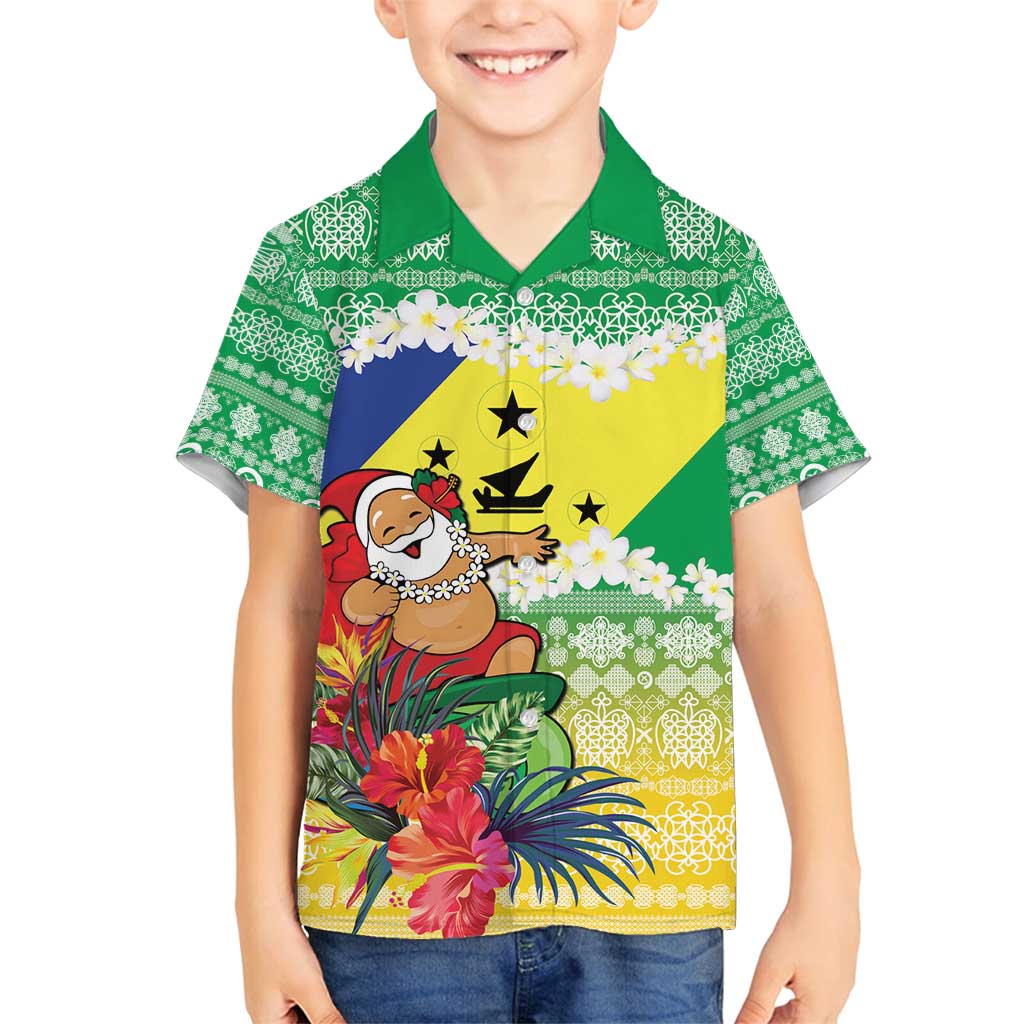 Personalised Malampa Joyeux Noel Family Matching Summer Maxi Dress and Hawaiian Shirt Proud To Be a Ni-Van Sand Drawing Art LT9 Son's Shirt Lime - Polynesian Pride