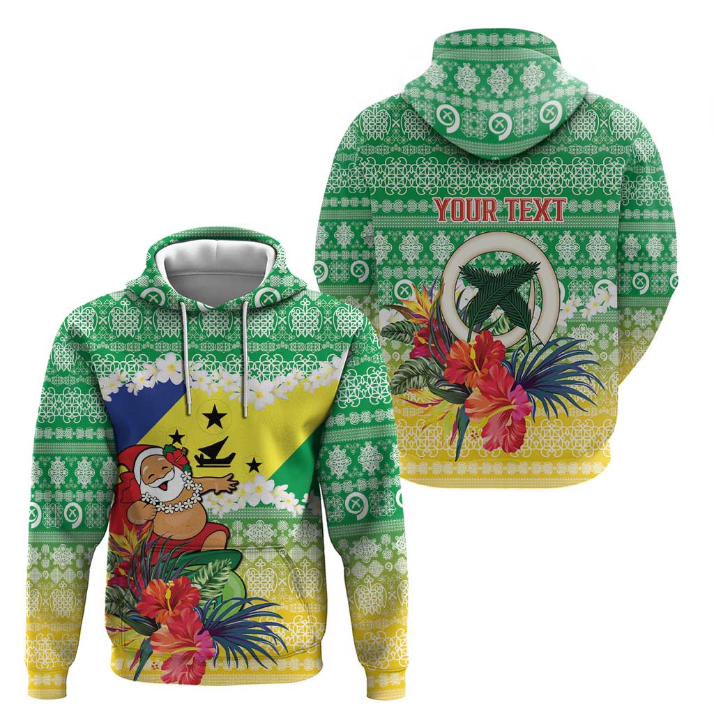 Personalised Malampa Joyeux Noel Hoodie Proud To Be a Ni-Van Sand Drawing Art - Polynesian Pride