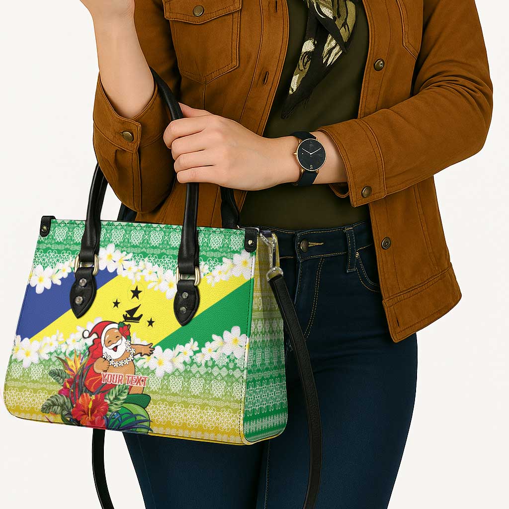 Personalised Malampa Joyeux Noel Leather Bag Proud To Be a Ni-Van Sand Drawing Art - Polynesian Pride