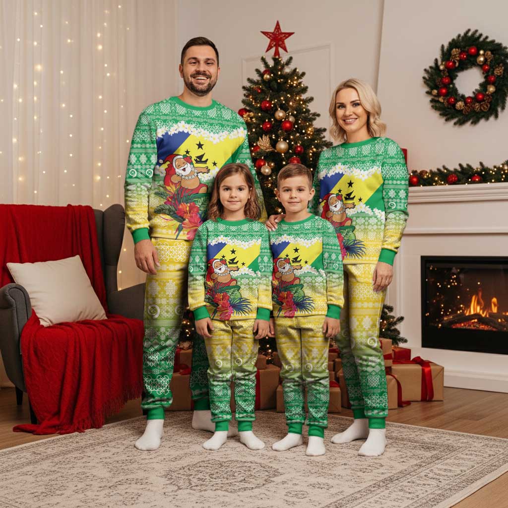 Personalised Malampa Joyeux Noel Christmas Pajama Set Proud To Be a Ni-Van Sand Drawing Art - Polynesian Pride