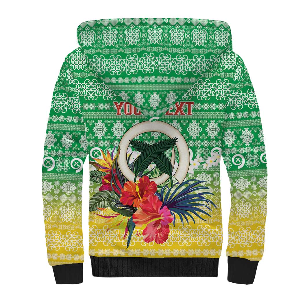 Personalised Malampa Joyeux Noel Sherpa Hoodie Proud To Be a Ni-Van Sand Drawing Art LT9 - Polynesian Pride