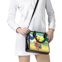 Personalised Malampa Joyeux Noel Shoulder Handbag Proud To Be a Ni-Van Sand Drawing Art - Polynesian Pride