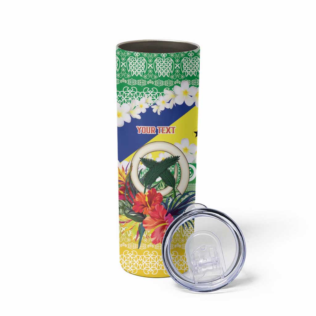 Personalised Malampa Joyeux Noel Skinny Tumbler Proud To Be a Ni-Van Sand Drawing Art LT9 - Polynesian Pride