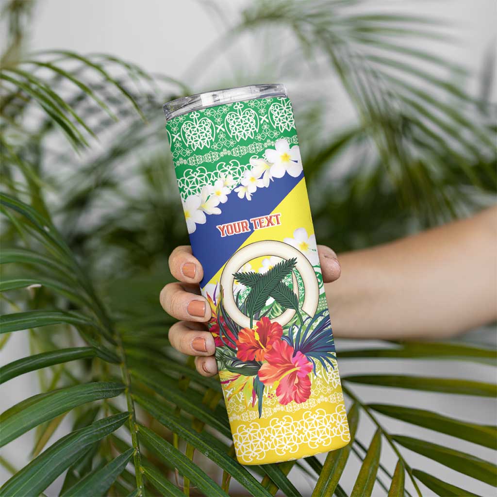 Personalised Malampa Joyeux Noel Skinny Tumbler Proud To Be a Ni-Van Sand Drawing Art LT9 - Polynesian Pride