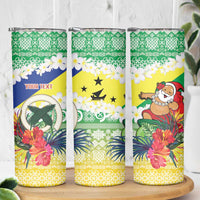 Personalised Malampa Joyeux Noel Skinny Tumbler Proud To Be a Ni-Van Sand Drawing Art LT9 - Polynesian Pride