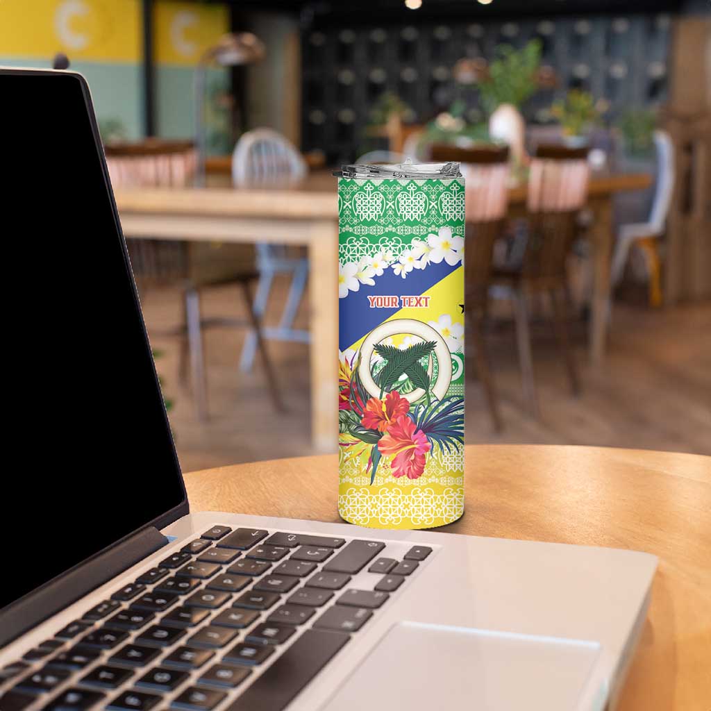 Personalised Malampa Joyeux Noel Skinny Tumbler Proud To Be a Ni-Van Sand Drawing Art LT9 - Polynesian Pride
