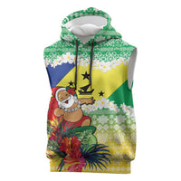 Personalised Malampa Joyeux Noel Sleeveless Hoodie Proud To Be a Ni-Van Sand Drawing Art LT9 Lime - Polynesian Pride