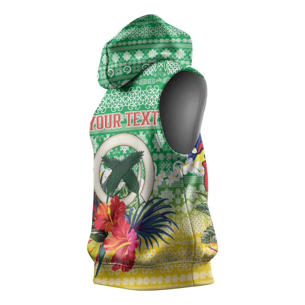 Personalised Malampa Joyeux Noel Sleeveless Hoodie Proud To Be a Ni-Van Sand Drawing Art LT9 - Polynesian Pride