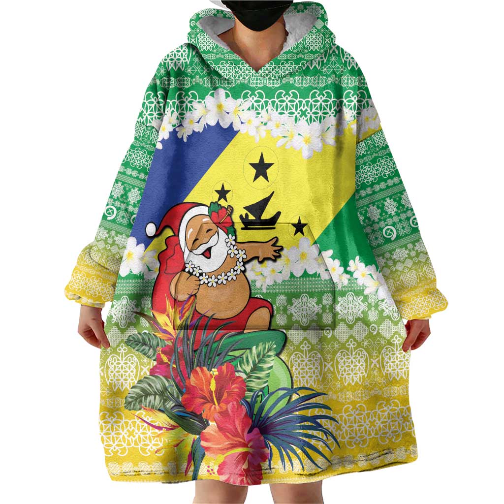 Personalised Malampa Joyeux Noel Wearable Blanket Hoodie Proud To Be a Ni-Van Sand Drawing Art LT9 - Polynesian Pride