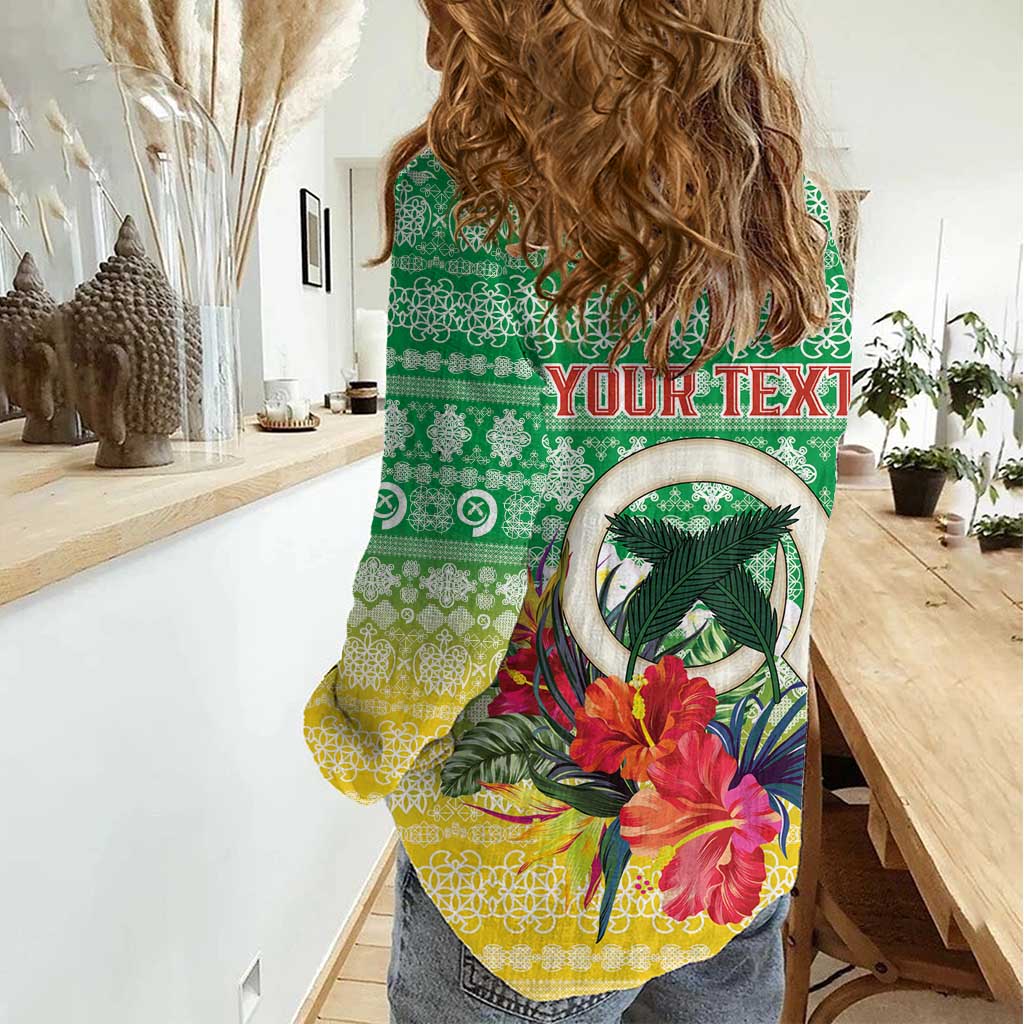 Personalised Malampa Joyeux Noel Women Casual Shirt Proud To Be a Ni-Van Sand Drawing Art LT9 - Polynesian Pride