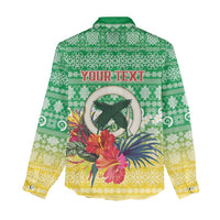 Personalised Malampa Joyeux Noel Women Casual Shirt Proud To Be a Ni-Van Sand Drawing Art LT9 - Polynesian Pride