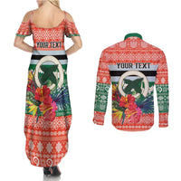 Personalised Penama Joyeux Noel Couples Matching Summer Maxi Dress and Long Sleeve Button Shirt Proud To Be a Ni-Van Sand Drawing Art LT9 - Polynesian Pride