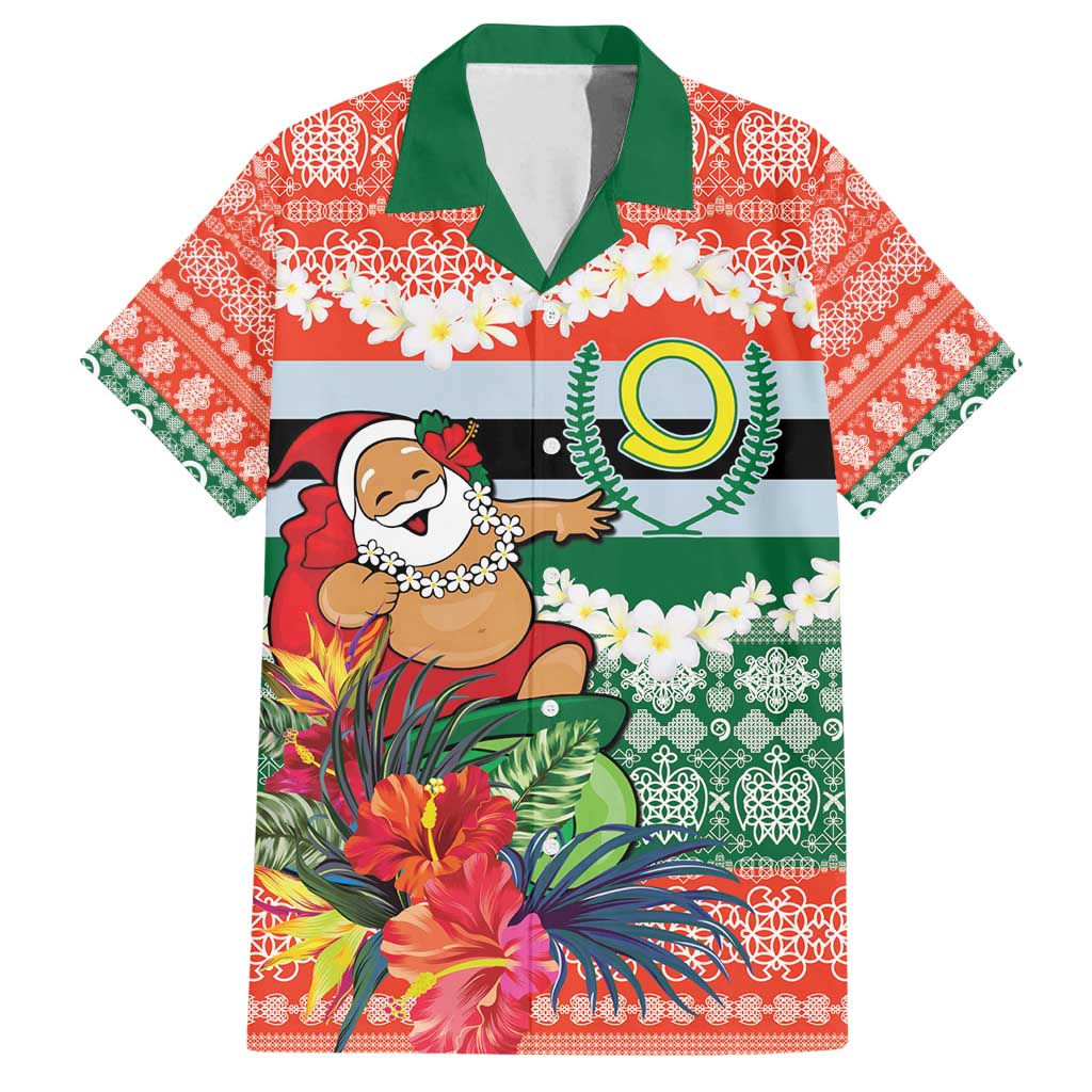 Personalised Penama Joyeux Noel Family Matching Off Shoulder Maxi Dress and Hawaiian Shirt Proud To Be a Ni-Van Sand Drawing Art LT9 Dad's Shirt - Short Sleeve Red - Polynesian Pride