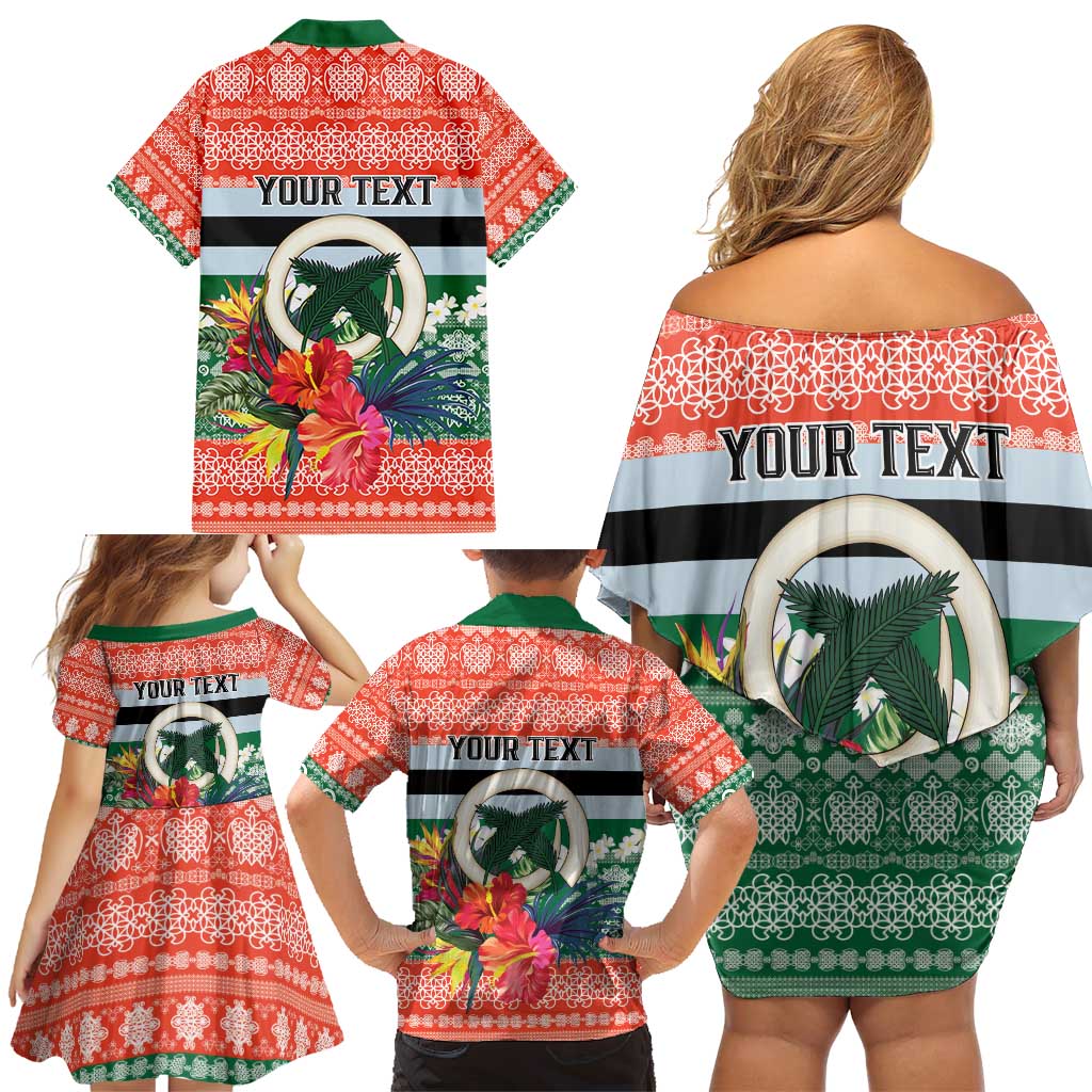 Personalised Penama Joyeux Noel Family Matching Off Shoulder Short Dress and Hawaiian Shirt Proud To Be a Ni-Van Sand Drawing Art LT9 - Polynesian Pride