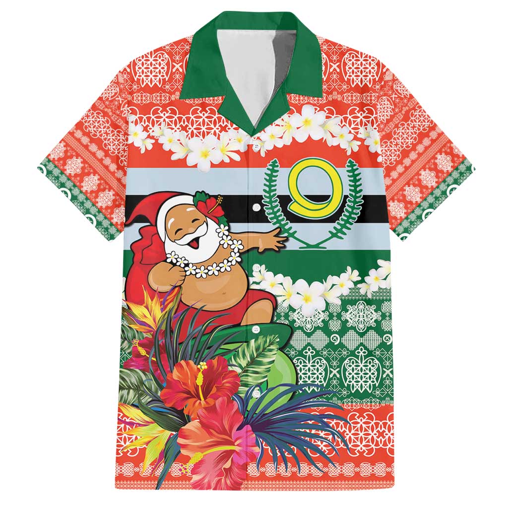 Personalised Penama Joyeux Noel Family Matching Short Sleeve Bodycon Dress and Hawaiian Shirt Proud To Be a Ni-Van Sand Drawing Art LT9 Dad's Shirt - Short Sleeve Red - Polynesian Pride
