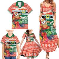 Personalised Penama Joyeux Noel Family Matching Summer Maxi Dress and Hawaiian Shirt Proud To Be a Ni-Van Sand Drawing Art LT9 - Polynesian Pride