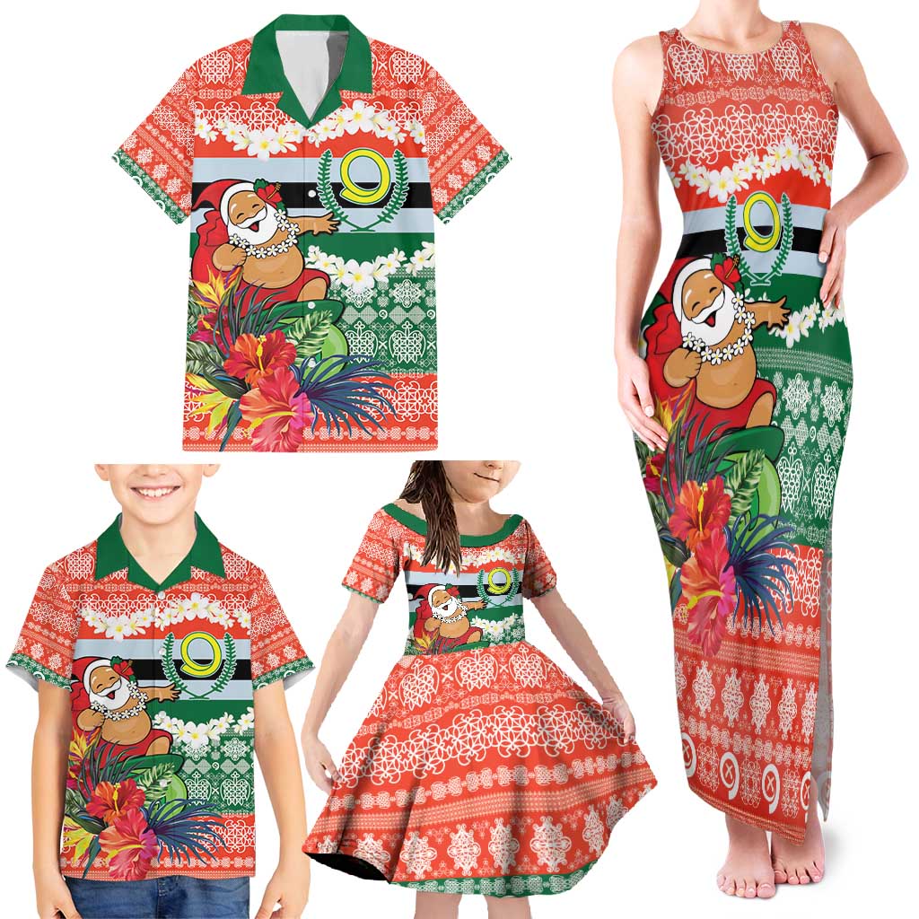 Personalised Penama Joyeux Noel Family Matching Tank Maxi Dress and Hawaiian Shirt Proud To Be a Ni-Van Sand Drawing Art LT9 - Polynesian Pride