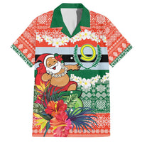 Personalised Penama Joyeux Noel Family Matching Tank Maxi Dress and Hawaiian Shirt Proud To Be a Ni-Van Sand Drawing Art LT9 Dad's Shirt - Short Sleeve Red - Polynesian Pride