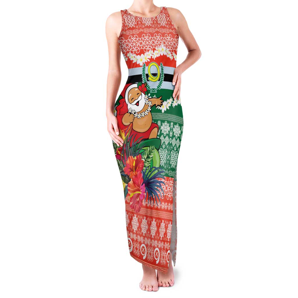 Personalised Penama Joyeux Noel Family Matching Tank Maxi Dress and Hawaiian Shirt Proud To Be a Ni-Van Sand Drawing Art LT9 Mom's Dress Red - Polynesian Pride