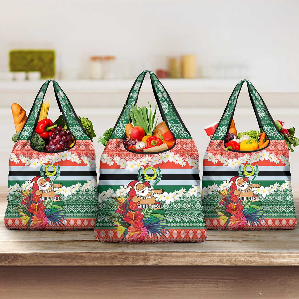 Personalised Penama Joyeux Noel Grocery Bag Proud To Be a Ni-Van Sand Drawing Art - Polynesian Pride