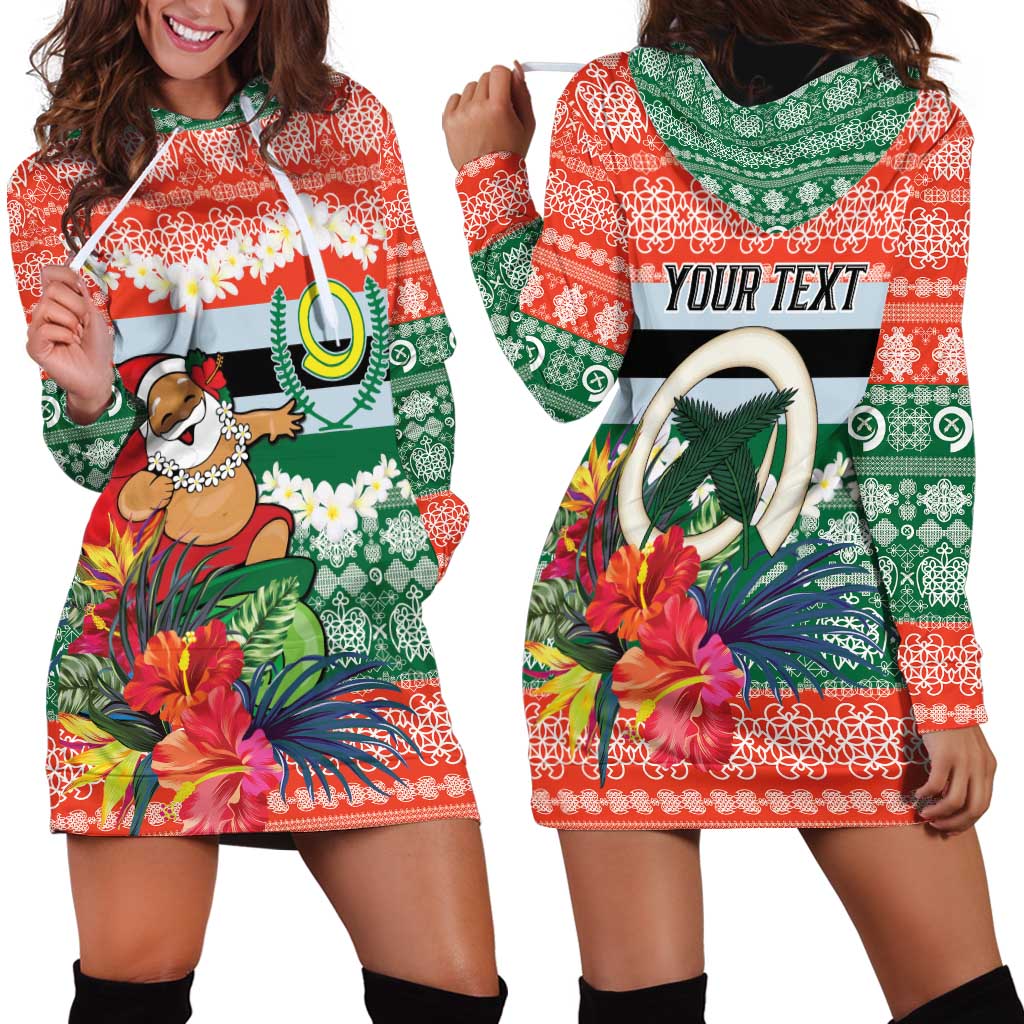 Personalised Penama Joyeux Noel Hoodie Dress Proud To Be a Ni-Van Sand Drawing Art LT9 - Polynesian Pride