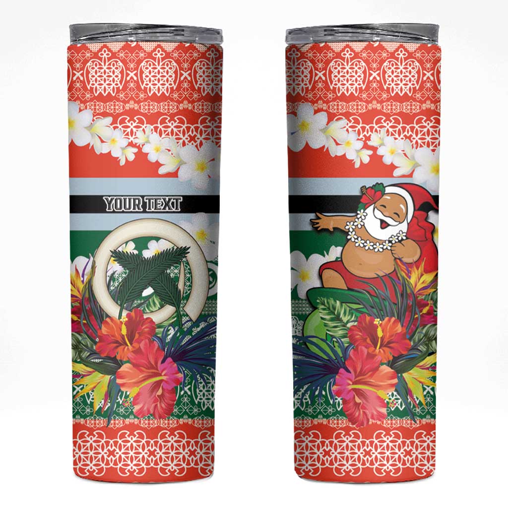 Personalised Penama Joyeux Noel Skinny Tumbler Proud To Be a Ni-Van Sand Drawing Art LT9 Red - Polynesian Pride