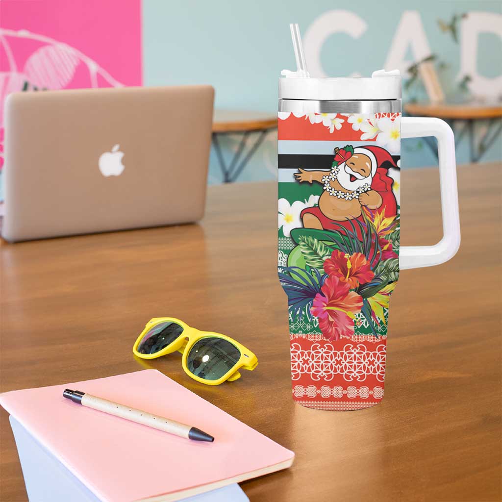 Personalised Penama Joyeux Noel Tumbler With Handle Proud To Be a Ni-Van Sand Drawing Art - Polynesian Pride