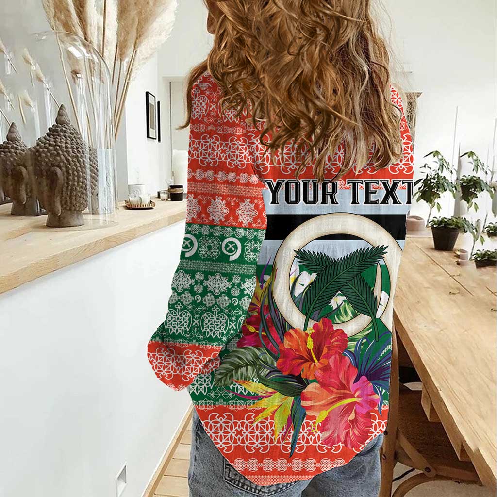 Personalised Penama Joyeux Noel Women Casual Shirt Proud To Be a Ni-Van Sand Drawing Art LT9 - Polynesian Pride