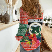Personalised Penama Joyeux Noel Women Casual Shirt Proud To Be a Ni-Van Sand Drawing Art LT9 - Polynesian Pride