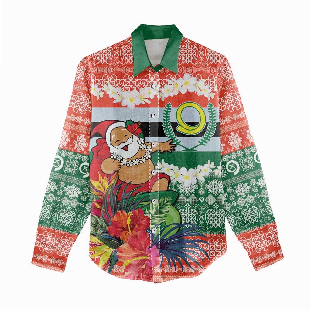Personalised Penama Joyeux Noel Women Casual Shirt Proud To Be a Ni-Van Sand Drawing Art LT9 - Polynesian Pride