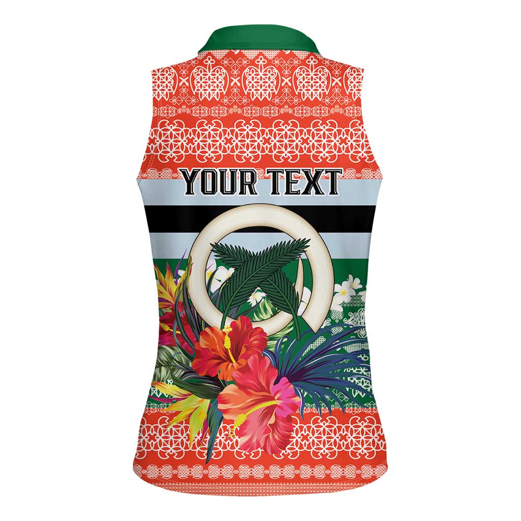 Personalised Penama Joyeux Noel Women Sleeveless Polo Shirt Proud To Be a Ni-Van Sand Drawing Art LT9 - Polynesian Pride