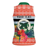 Personalised Penama Joyeux Noel Women Sleeveless Polo Shirt Proud To Be a Ni-Van Sand Drawing Art LT9 - Polynesian Pride