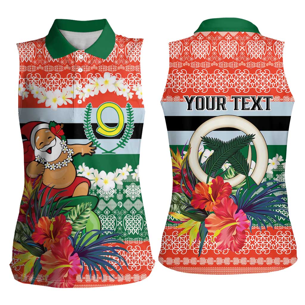 Personalised Penama Joyeux Noel Women Sleeveless Polo Shirt Proud To Be a Ni-Van Sand Drawing Art LT9 - Polynesian Pride