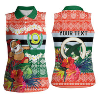 Personalised Penama Joyeux Noel Women Sleeveless Polo Shirt Proud To Be a Ni-Van Sand Drawing Art LT9 - Polynesian Pride