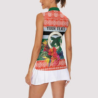 Personalised Penama Joyeux Noel Women Sleeveless Polo Shirt Proud To Be a Ni-Van Sand Drawing Art LT9 - Polynesian Pride