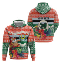 Personalised Penama Joyeux Noel Zip Hoodie Proud To Be a Ni-Van Sand Drawing Art - Polynesian Pride