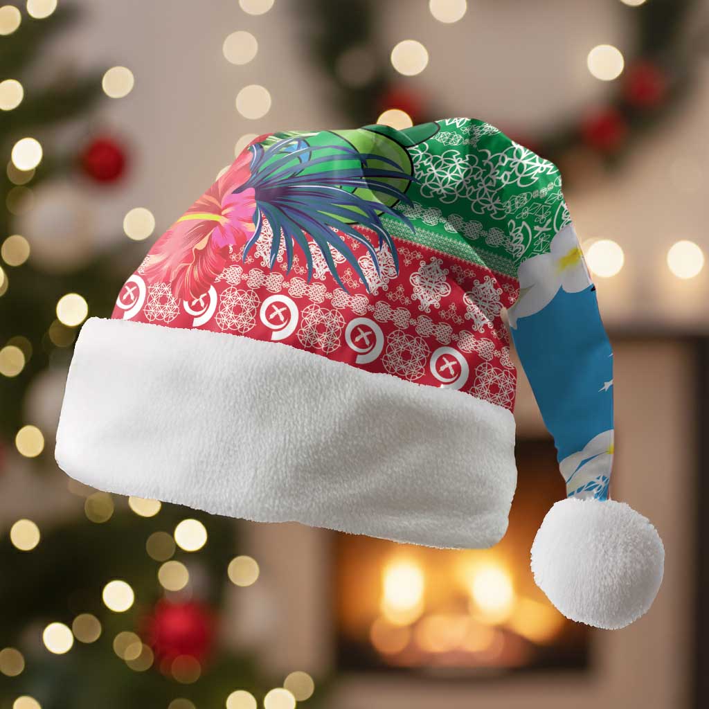 Personalised Sanma Joyeux Noel Christmas Santa Hat Proud To Be a Ni-Van Sand Drawing Art - Polynesian Pride