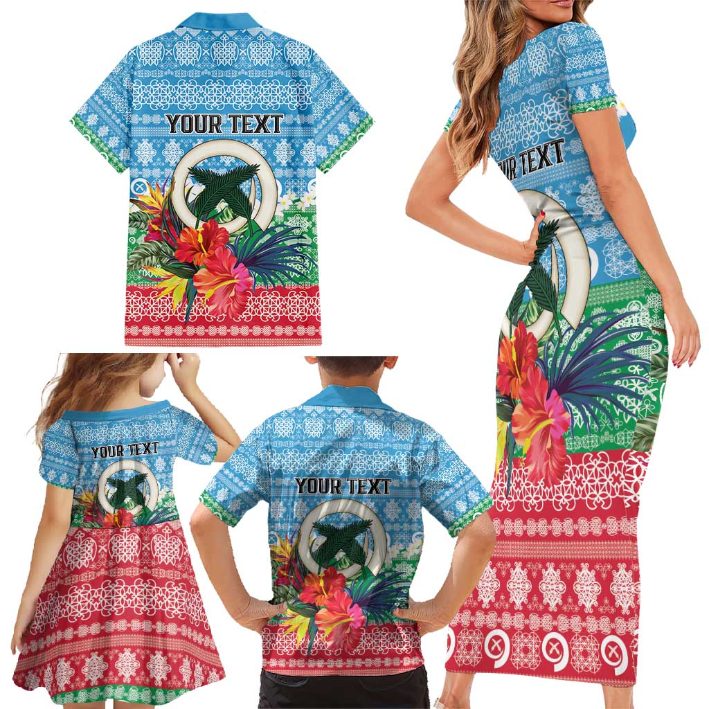Personalised Sanma Joyeux Noel Family Matching Short Sleeve Bodycon Dress and Hawaiian Shirt Proud To Be a Ni-Van Sand Drawing Art LT9 - Polynesian Pride