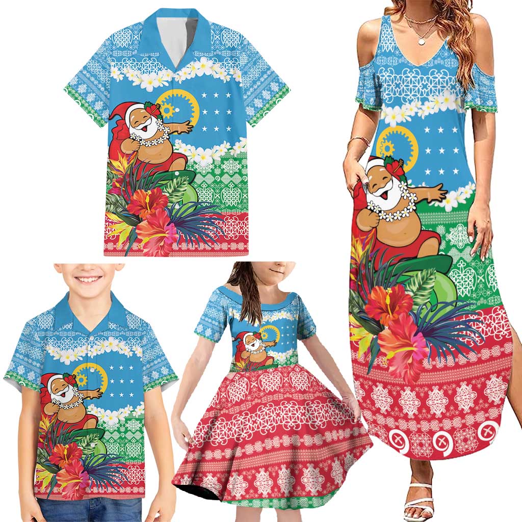 Personalised Sanma Joyeux Noel Family Matching Summer Maxi Dress and Hawaiian Shirt Proud To Be a Ni-Van Sand Drawing Art LT9 - Polynesian Pride