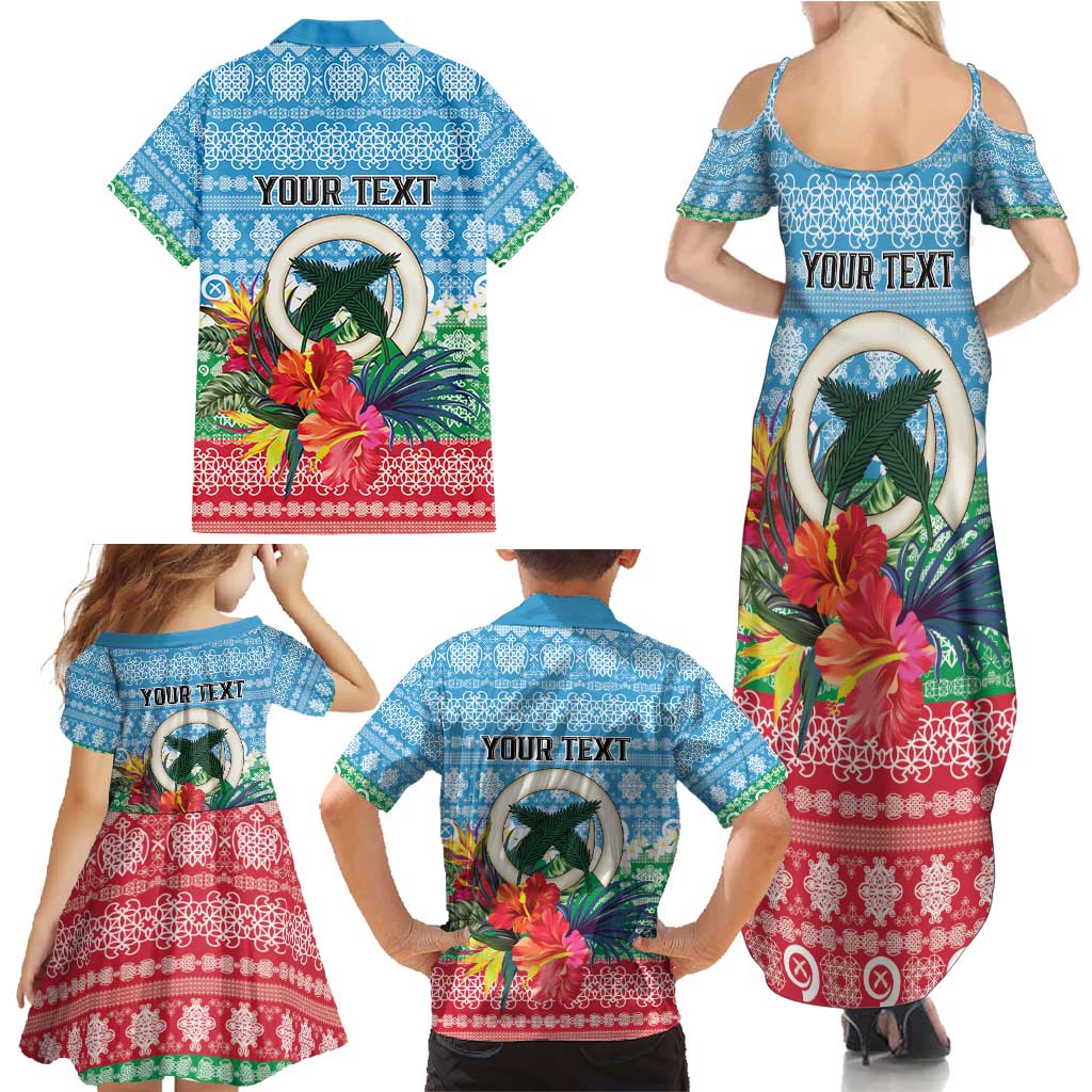 Personalised Sanma Joyeux Noel Family Matching Summer Maxi Dress and Hawaiian Shirt Proud To Be a Ni-Van Sand Drawing Art LT9 - Polynesian Pride