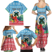 Personalised Sanma Joyeux Noel Family Matching Summer Maxi Dress and Hawaiian Shirt Proud To Be a Ni-Van Sand Drawing Art LT9 - Polynesian Pride