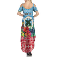 Personalised Sanma Joyeux Noel Family Matching Summer Maxi Dress and Hawaiian Shirt Proud To Be a Ni-Van Sand Drawing Art LT9 - Polynesian Pride