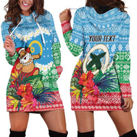 Personalised Sanma Joyeux Noel Hoodie Dress Proud To Be a Ni-Van Sand Drawing Art LT9 - Polynesian Pride