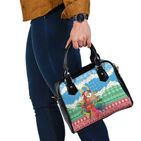 Personalised Sanma Joyeux Noel Shoulder Handbag Proud To Be a Ni-Van Sand Drawing Art - Polynesian Pride